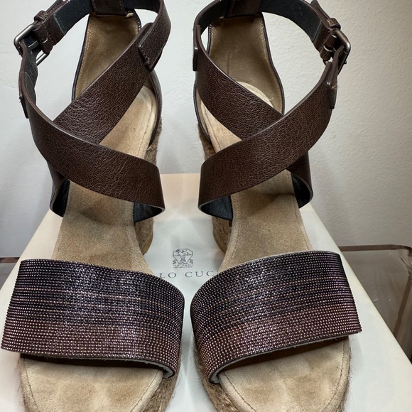 Brunello Cucinelli Espadrille Wedges Size 37 - Picture 2 of 8